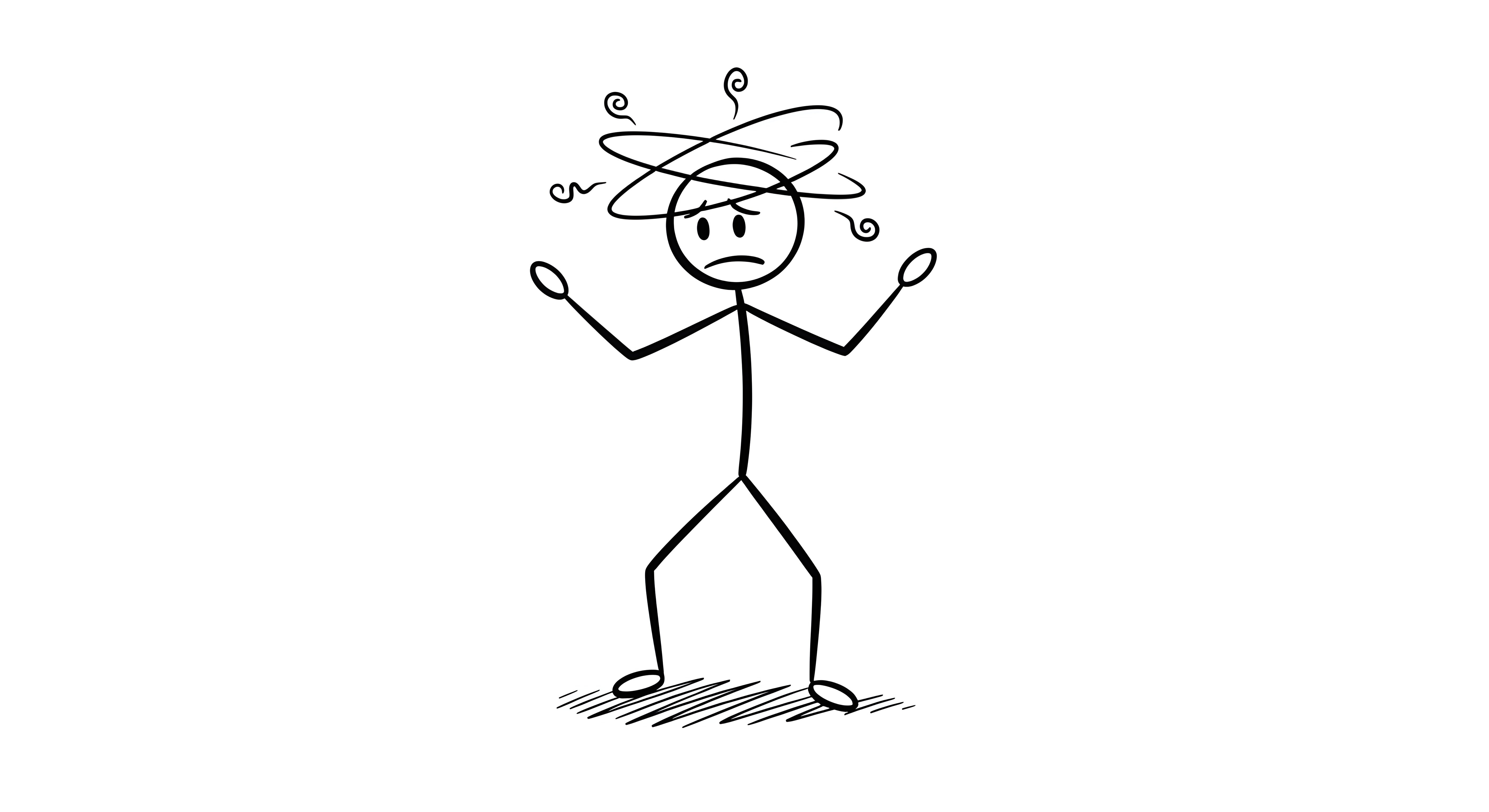 A person overwhelmed, weighing two poor options